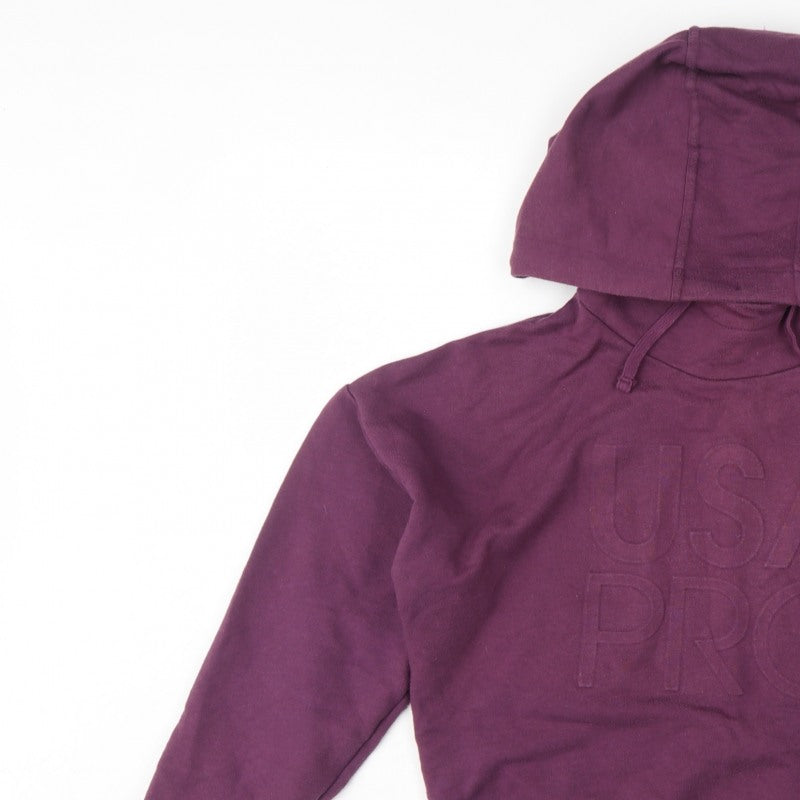 USA Pro Women's Purple UK 12 Pullover Hoodie Logo Drawstring