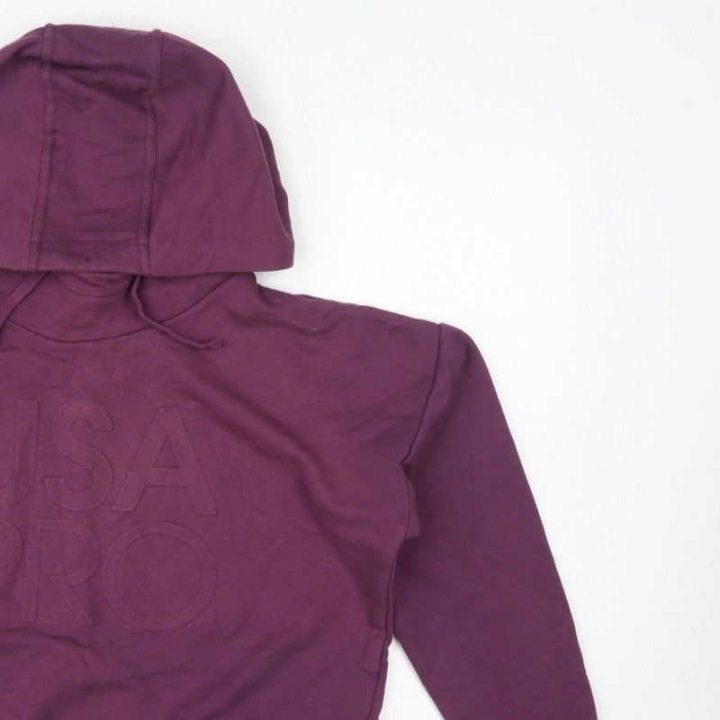 USA Pro Women's Purple UK 12 Pullover Hoodie Logo Drawstring