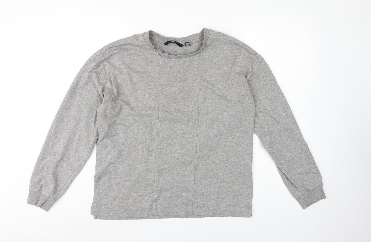 Vero Moda Women Grey M Pullover Crew Neck Long Sleeve Sweatshirt