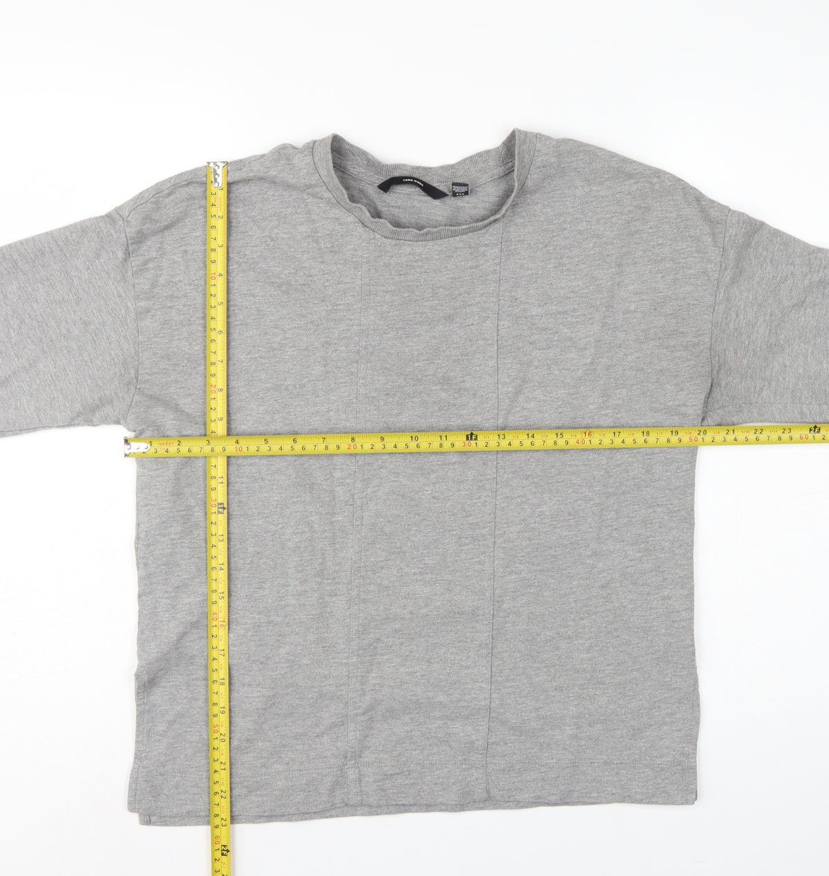Vero Moda Women Grey M Pullover Crew Neck Long Sleeve Sweatshirt