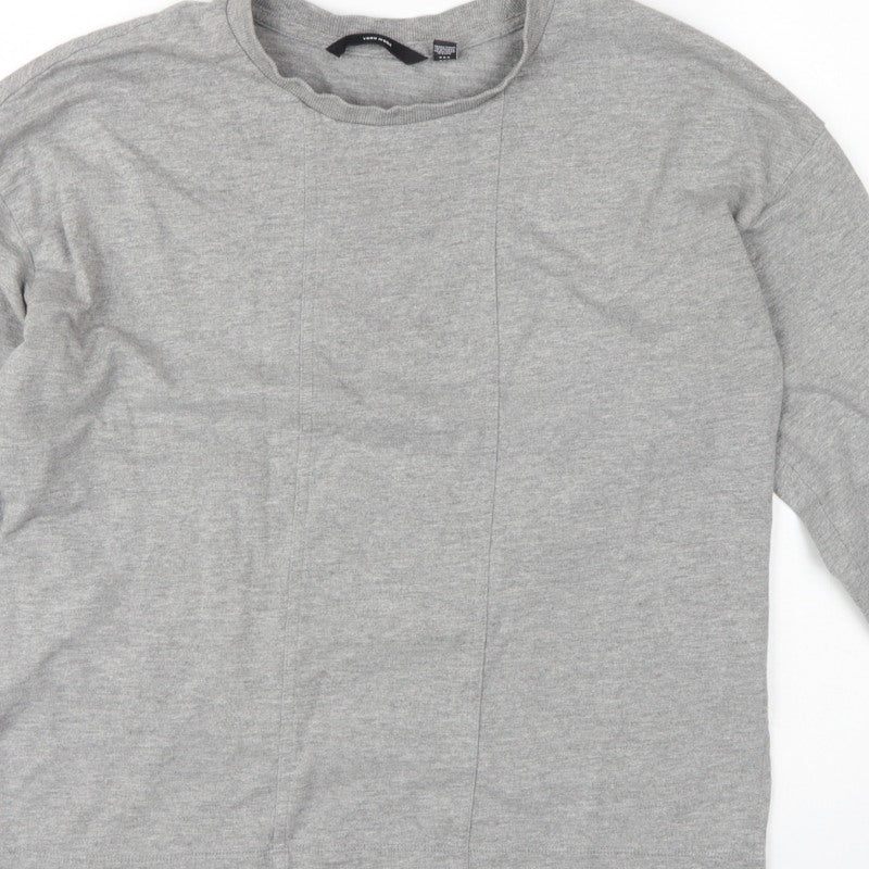 Vero Moda Women Grey M Pullover Crew Neck Long Sleeve Sweatshirt