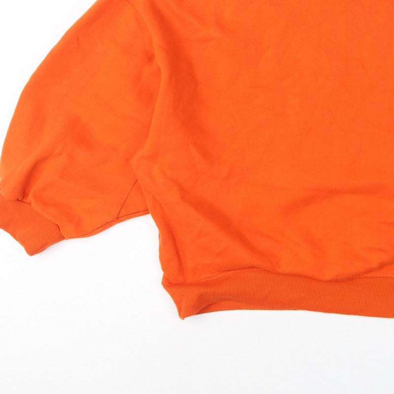 Stradivarius Women Orange S Oversized Crew Neck Pullover Sweatshirt