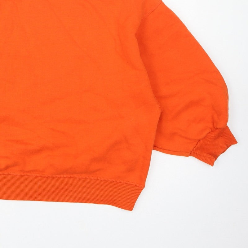 Stradivarius Women Orange S Oversized Crew Neck Pullover Sweatshirt