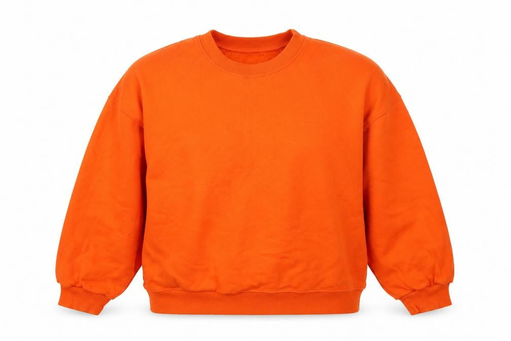 Stradivarius Women Orange S Oversized Crew Neck Pullover Sweatshirt