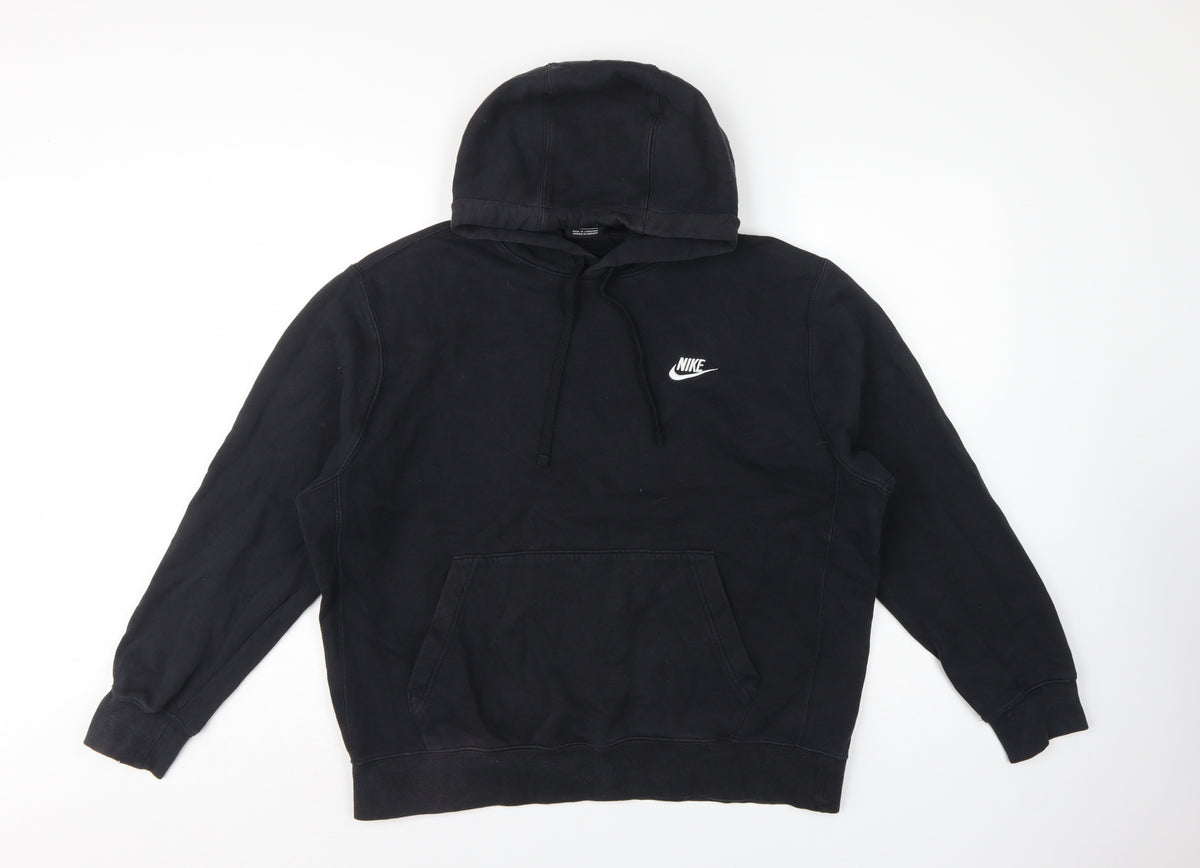 Nike Unisex Adults Black L Pullover Hoodie Logo Pocket