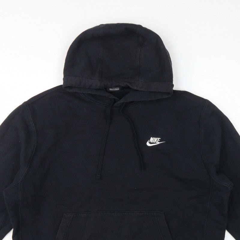 Nike Unisex Adults Black L Pullover Hoodie Logo Pocket