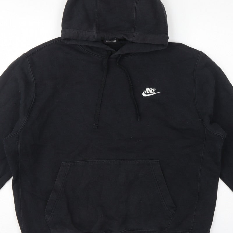 Nike Unisex Adults Black L Pullover Hoodie Logo Pocket