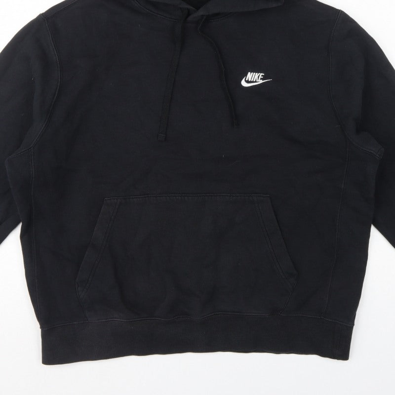 Nike Unisex Adults Black L Pullover Hoodie Logo Pocket