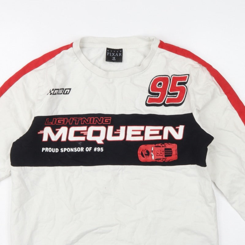 Mundo Pixar Boys White 16 Years Lightning McQueen 95 Sweatshirt