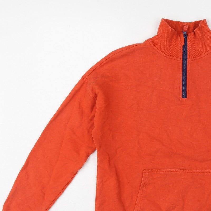 Boden Boys Orange 13-14 Years 1/4 Zip High Neck Sweatshirt