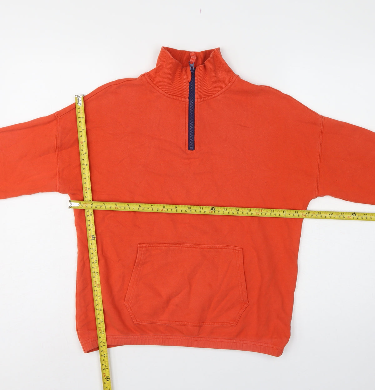 Boden Boys Orange 13-14 Years 1/4 Zip High Neck Sweatshirt