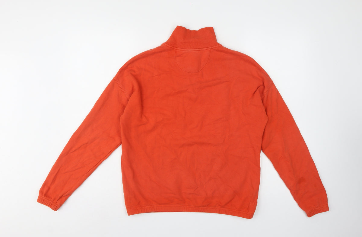 Boden Boys Orange 13-14 Years 1/4 Zip High Neck Sweatshirt