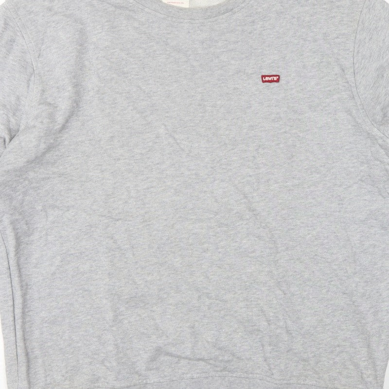 Levi's Men's Grey L Crew Neck Pullover Logo Sweatshirt