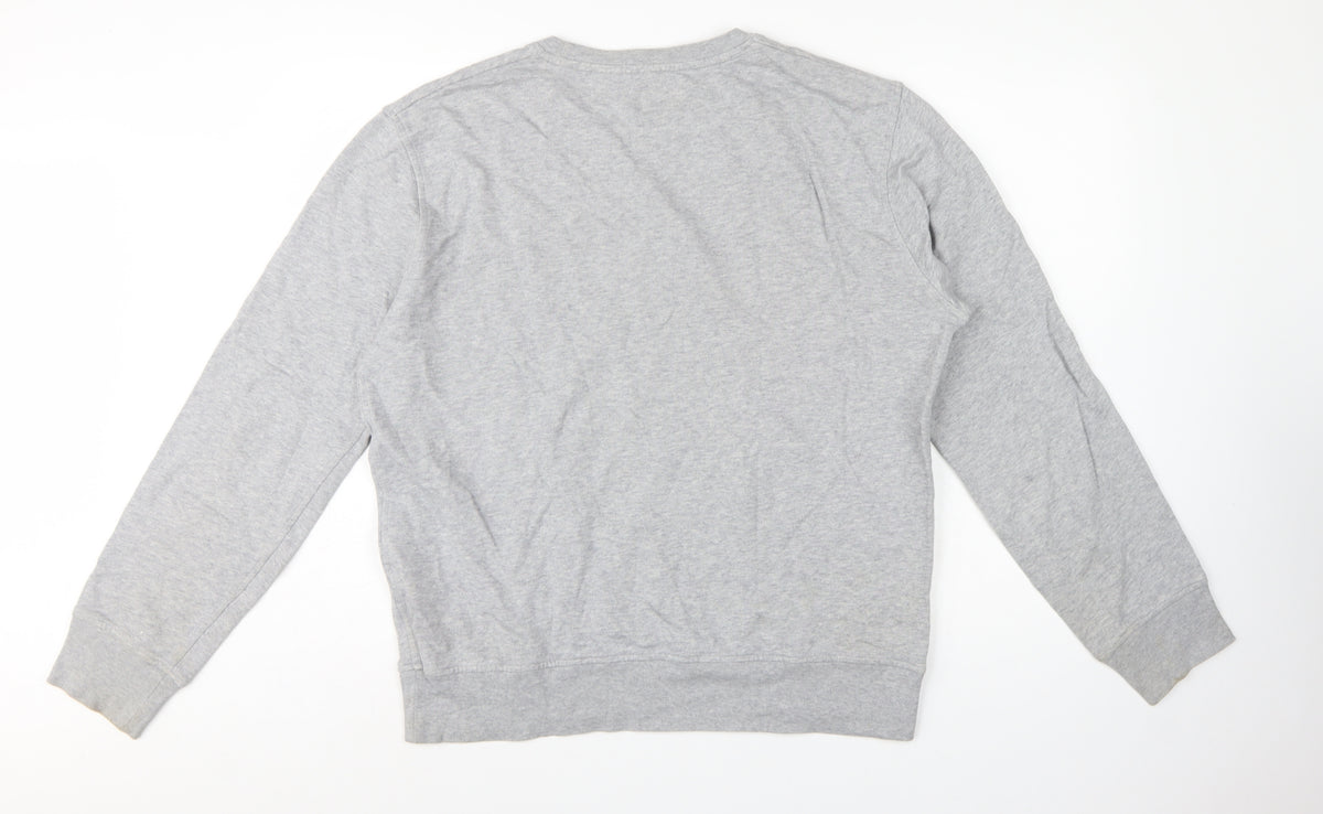 Levi's Men's Grey L Crew Neck Pullover Logo Sweatshirt