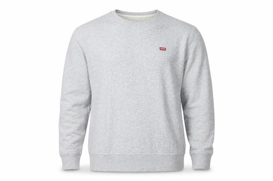 Levi's Men's Grey L Crew Neck Pullover Logo Sweatshirt