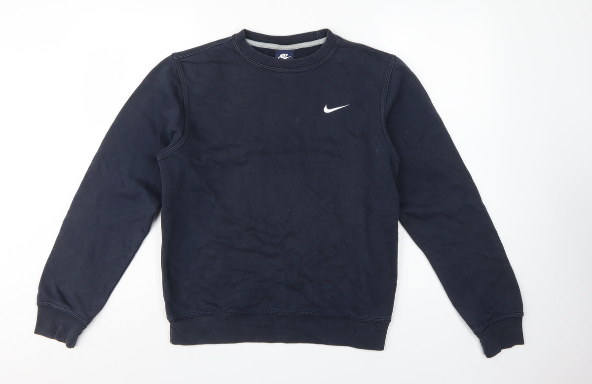Nike Men's Blue S Pullover Crew Neck Logo Sweatshirt