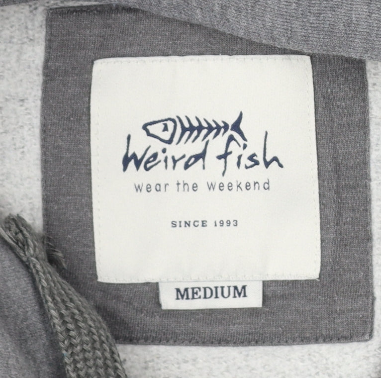 Weird Fish Men’s Grey M Pullover Hoodie Embroidered Logo