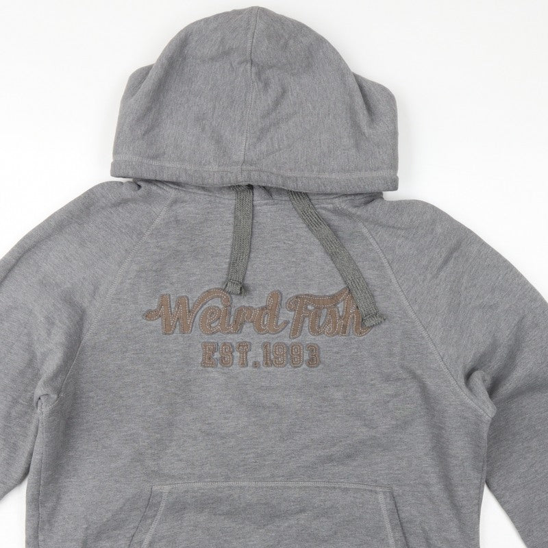 Weird Fish Men’s Grey M Pullover Hoodie Embroidered Logo