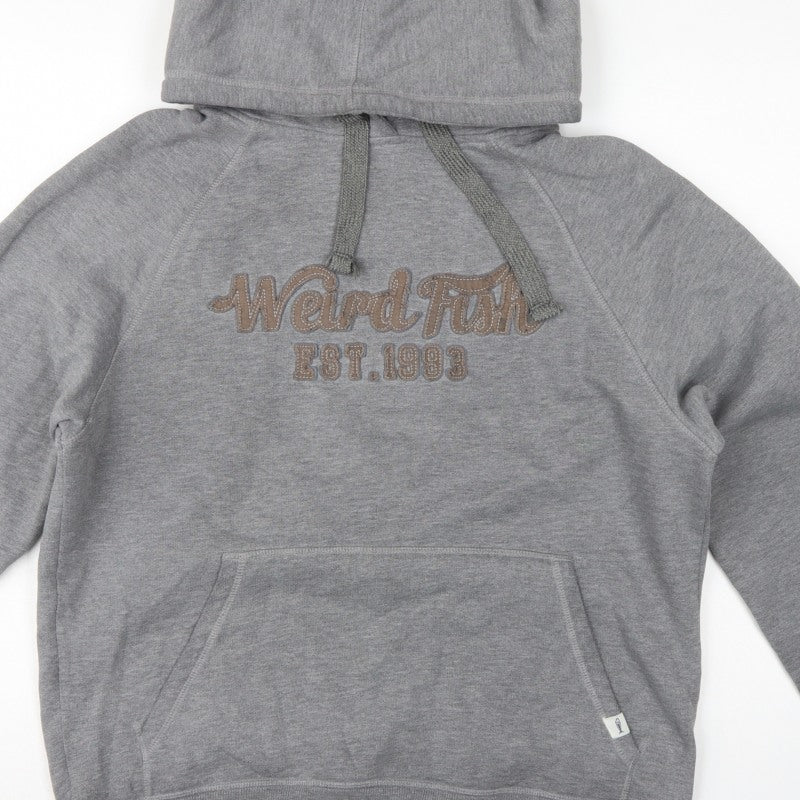 Weird Fish Men’s Grey M Pullover Hoodie Embroidered Logo