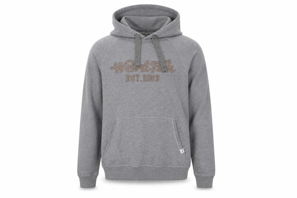 Weird Fish Men’s Grey M Pullover Hoodie Embroidered Logo
