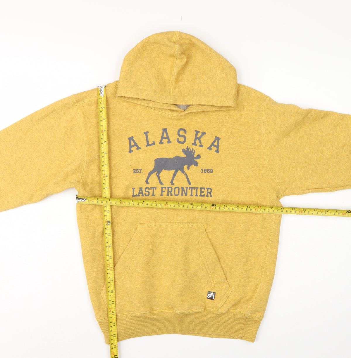 Outfitter Trading Co Boys Yellow L Alaska Moose Pullover Hoodie
