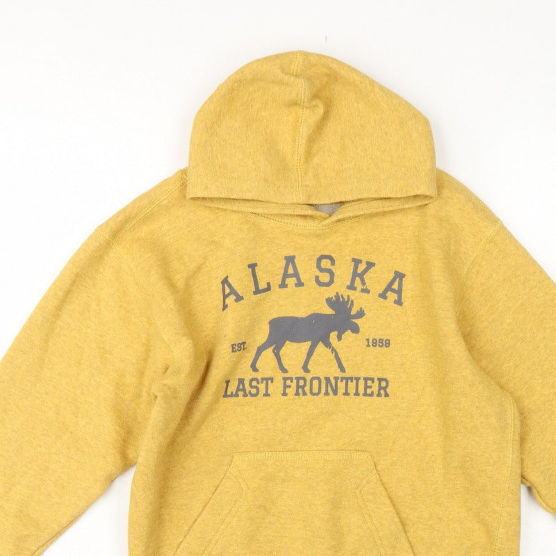 Outfitter Trading Co Boys Yellow L Alaska Moose Pullover Hoodie