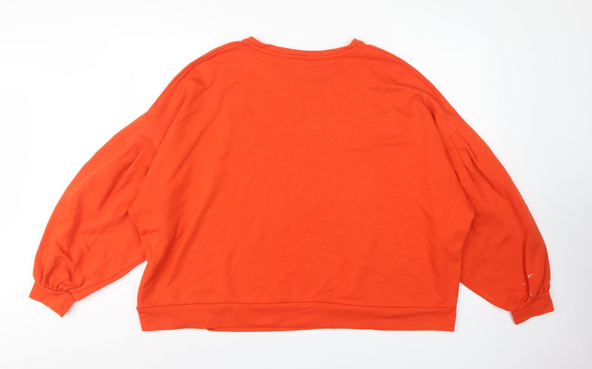 Simply Be Women Orange Size 28 Pullover Sweatshirt Balloon Sleeve
