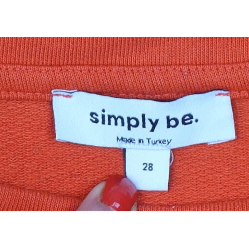 Simply Be Women Orange Size 28 Pullover Sweatshirt Balloon Sleeve