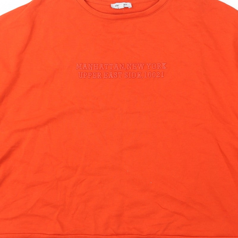 Simply Be Women Orange Size 28 Pullover Sweatshirt Balloon Sleeve