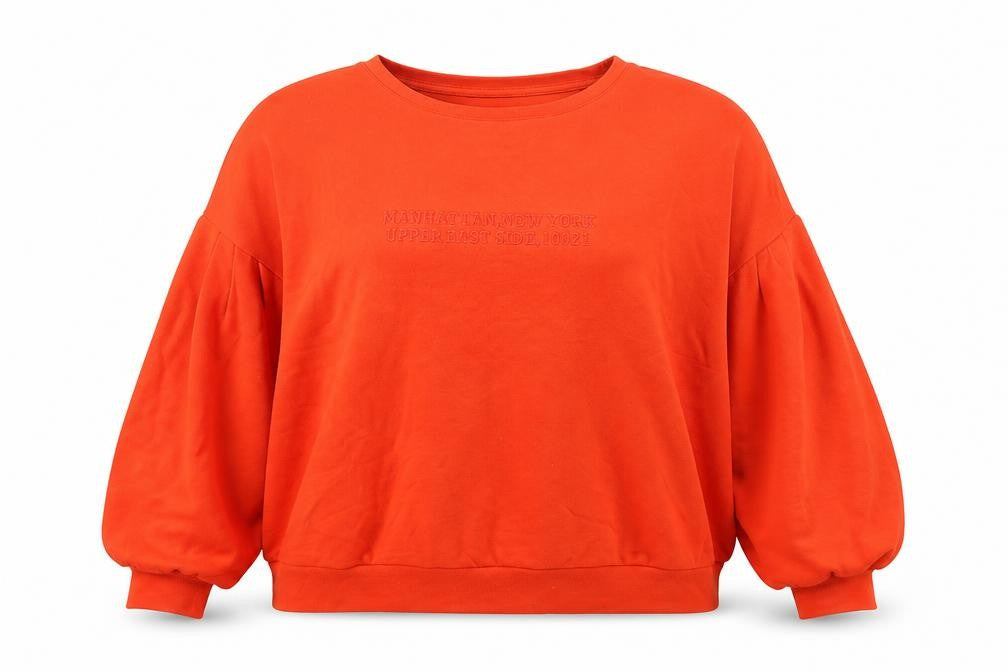 Simply Be Women Orange Size 28 Pullover Sweatshirt Balloon Sleeve