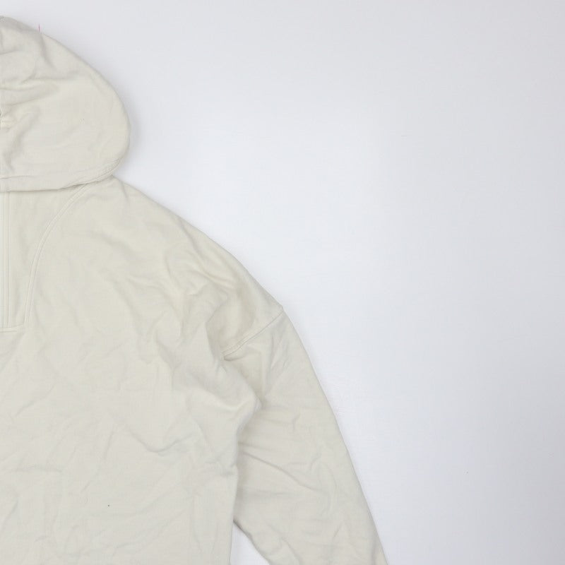 Marks & Spencer Women Ivory UK 16 1/4 Zip Hooded Pullover Sweatshirt