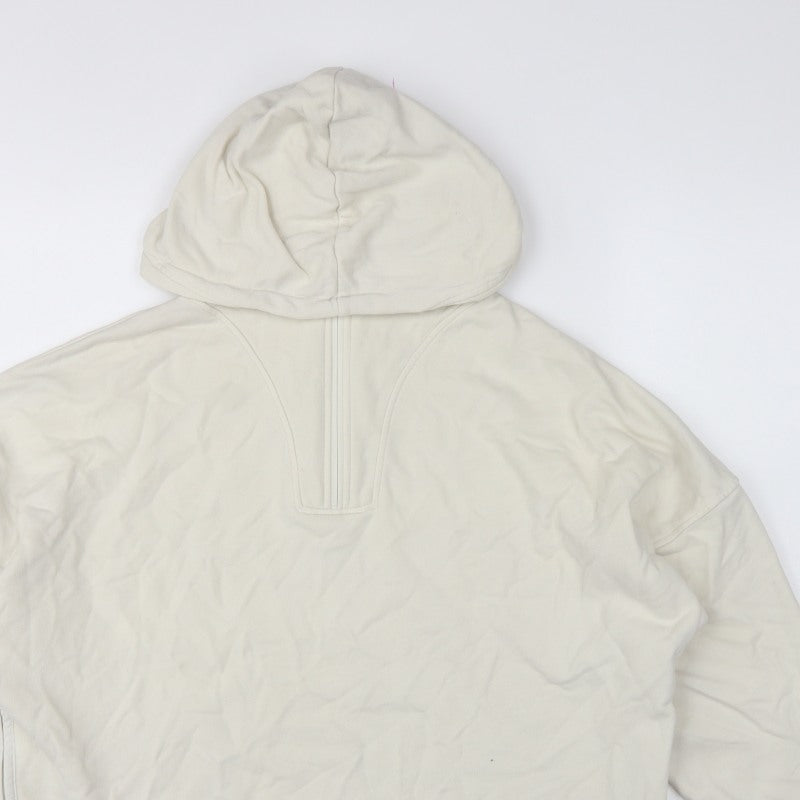 Marks & Spencer Women Ivory UK 16 1/4 Zip Hooded Pullover Sweatshirt