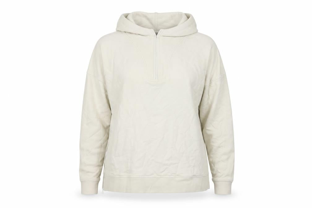 Marks & Spencer Women Ivory UK 16 1/4 Zip Hooded Pullover Sweatshirt