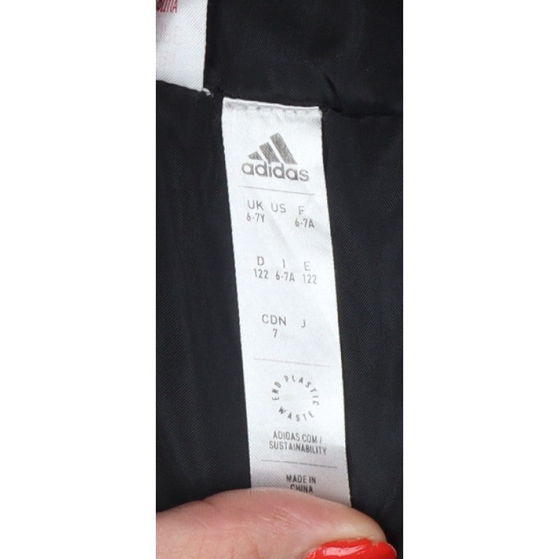 adidas Boys Black Colourblock Puffer Jacket 6-7 Years Hooded