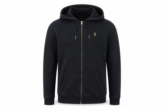 Next Men’s Black S Full Zip Hooded Cotton Blend Logo Hoodie