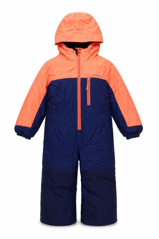 Wedze Boys Blue Orange 4 Years Hooded Insulated Ski Snowsuit
