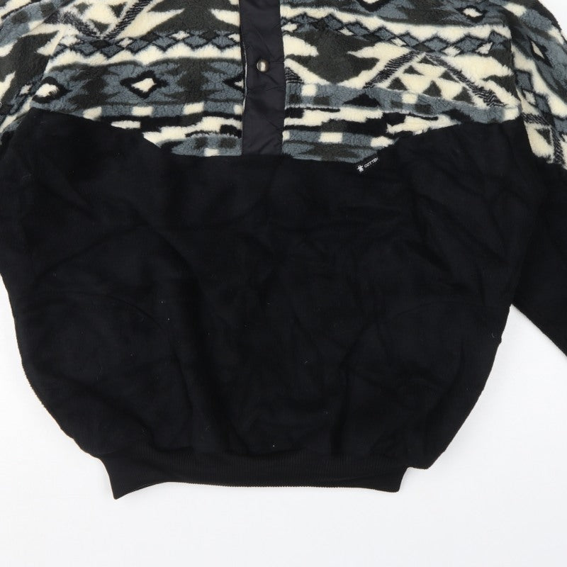Guy Cotten Men's M Black Aztec Fleece Snap Pullover Sweatshirt
