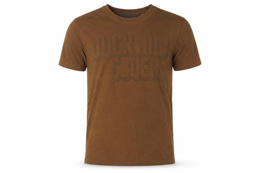 Duck and Cover Men's Brown M Graphic Logo Crew Neck Cotton T-Shirt