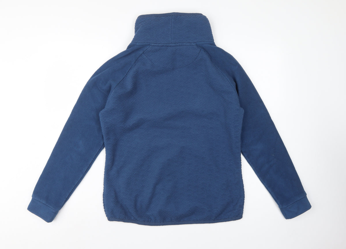 Weird Fish Women Blue Size 10 Pullover Fleece High Neck Sweatshirt
