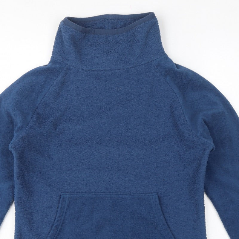 Weird Fish Women Blue Size 10 Pullover Fleece High Neck Sweatshirt