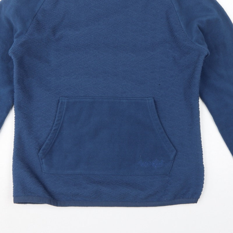 Weird Fish Women Blue Size 10 Pullover Fleece High Neck Sweatshirt