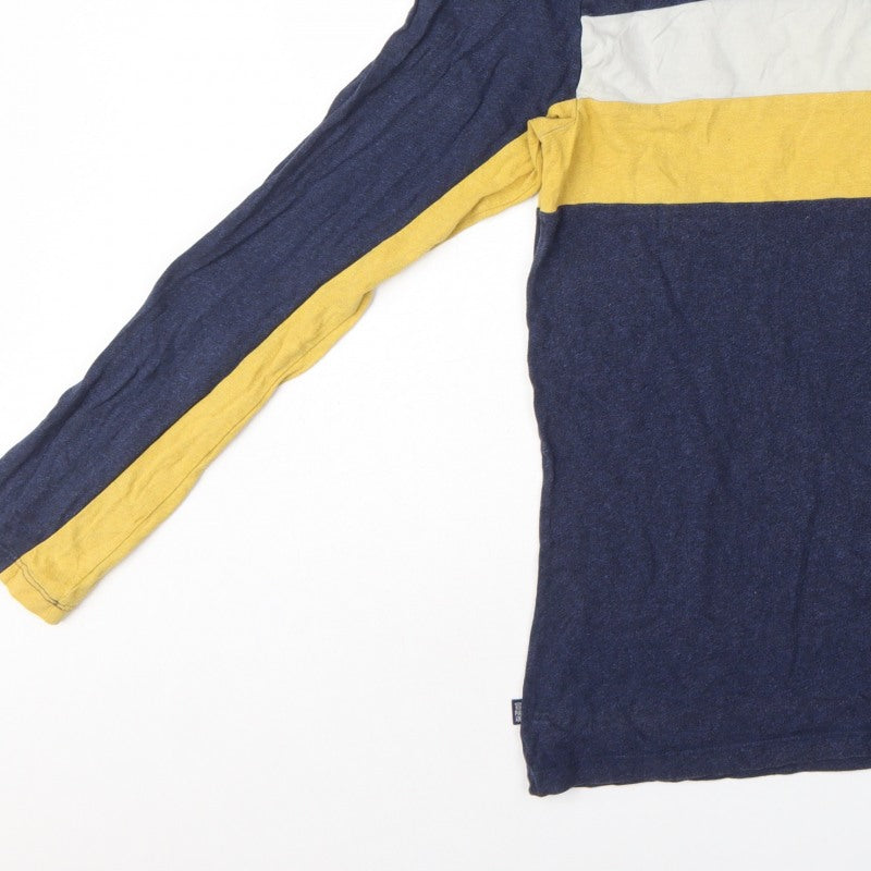Superdry Men’s L Blue Colourblock Long Sleeve Logo T-Shirt
