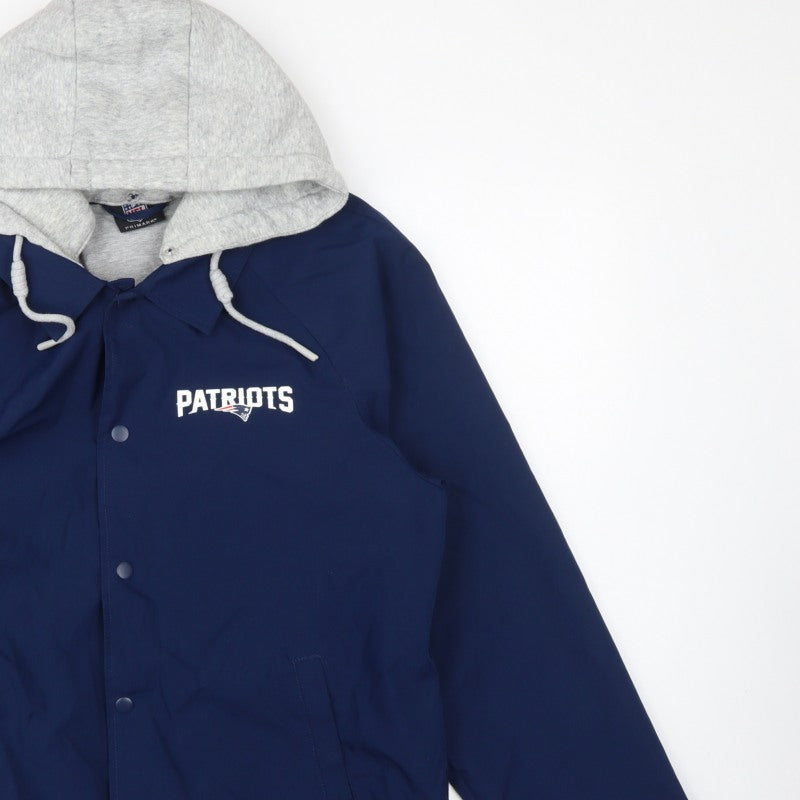 Primark Men Blue NFL Patriots Hooded Coach Jacket M