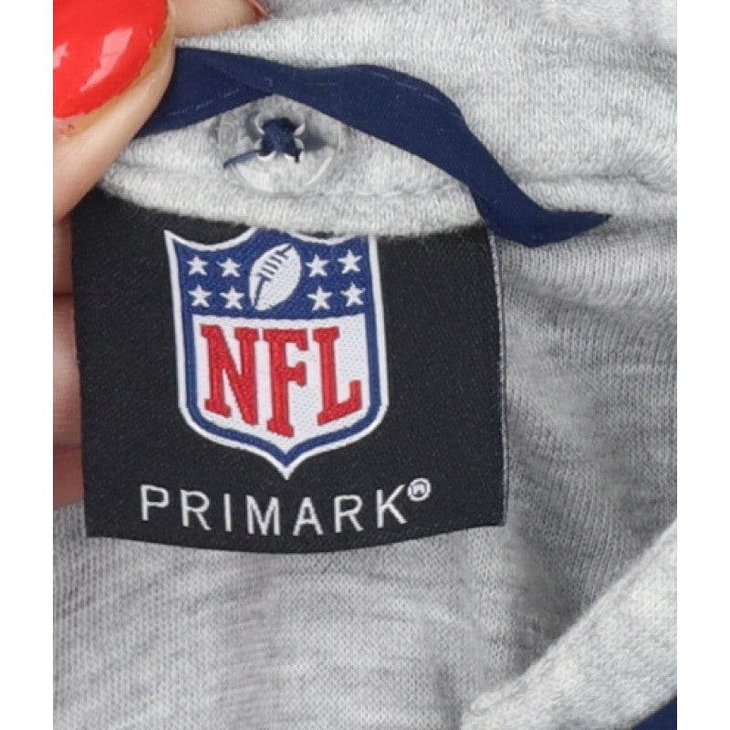 Primark Men Blue NFL Patriots Hooded Coach Jacket M