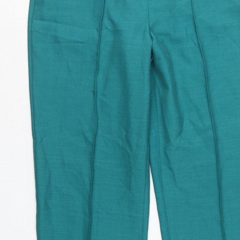 Marks and Spencer Women's Aqua Blue Size 12 Long Straight Trousers