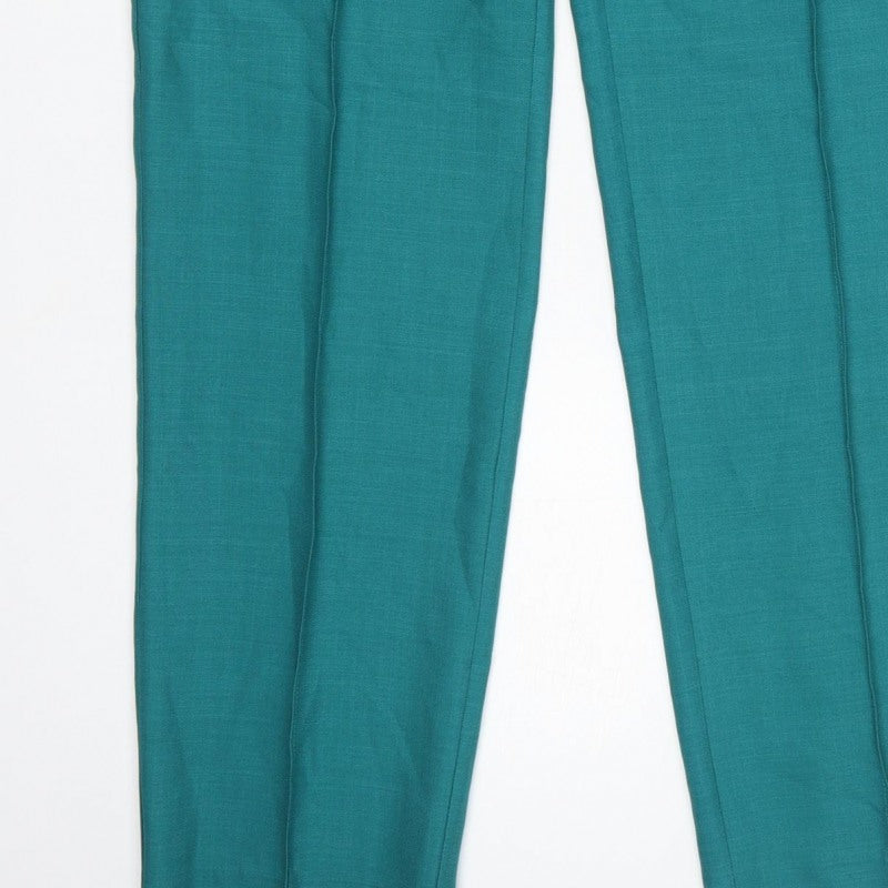 Marks and Spencer Women's Aqua Blue Size 12 Long Straight Trousers
