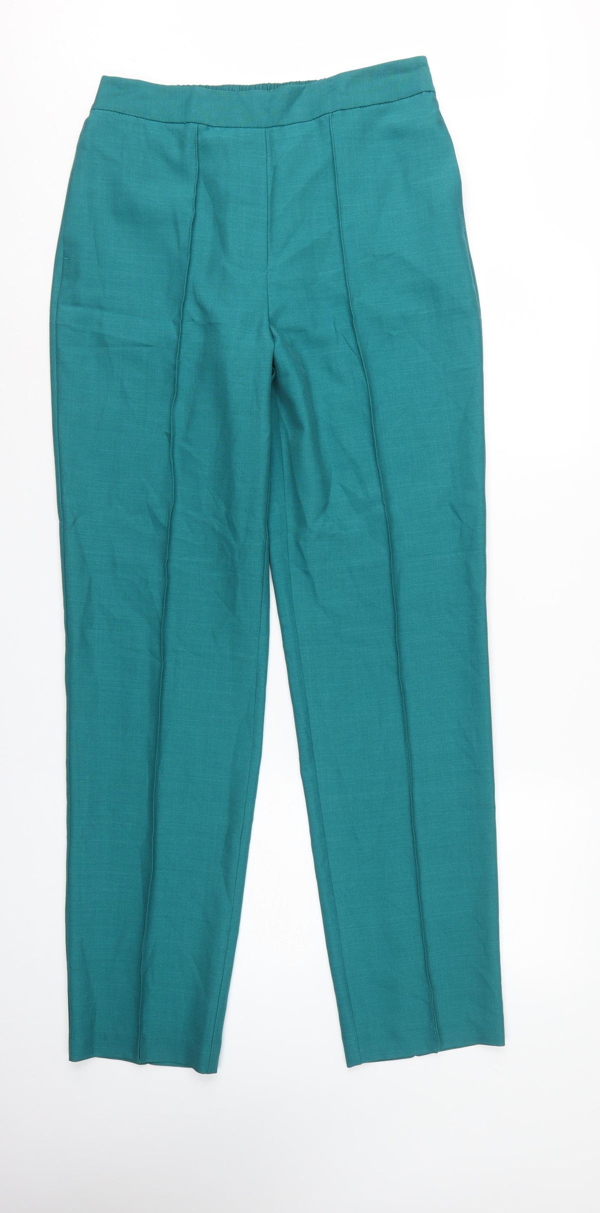 Marks and Spencer Women's Aqua Blue Size 12 Long Straight Trousers