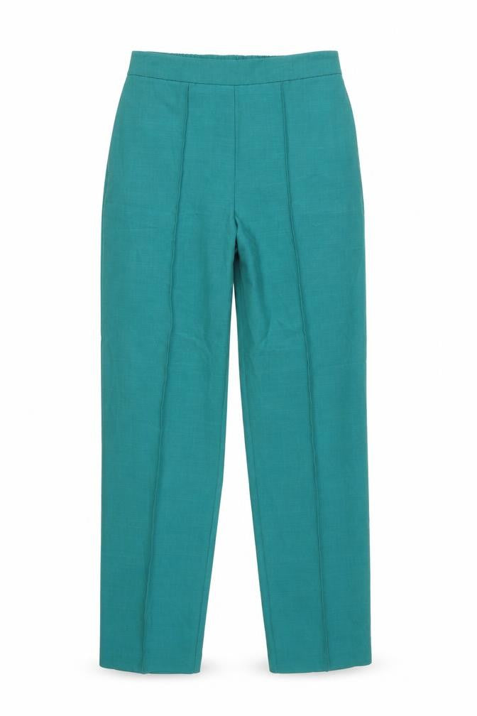 Marks and Spencer Women's Aqua Blue Size 12 Long Straight Trousers