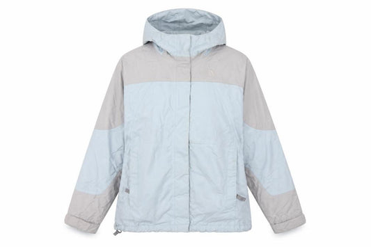 The North Face Girls Blue Grey L Hooded Ski Jacket Nylon