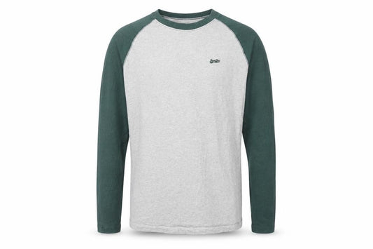 Superdry Men’s Grey Green Long Sleeve Raglan T-Shirt Size L
